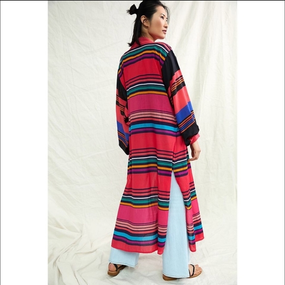 Anthropologie Conditions Apply Striped Kimono Cover Up - Picture 2 of 5